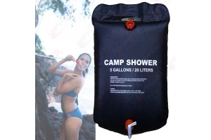 5 Gallons Camping Shower Bag Water Carrier Solar Heating Bathe Outdoor Hiking 